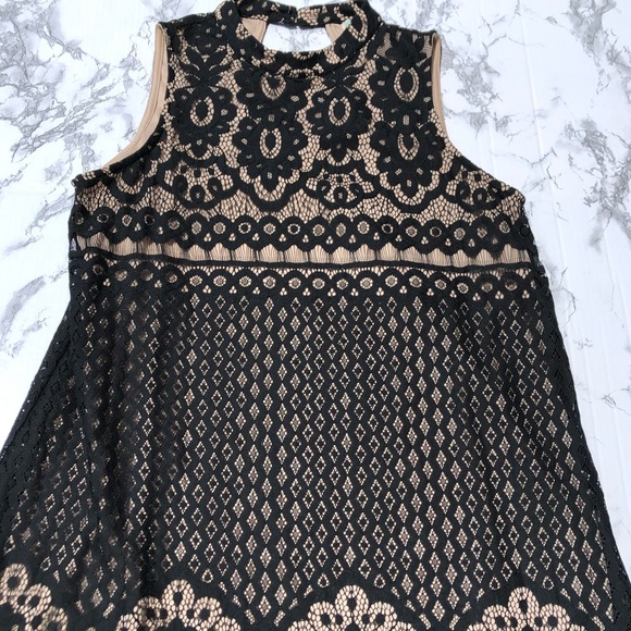 love, Fire Dresses & Skirts - Love, Fire Black lace overlay sleeveless dress
